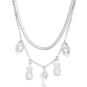 ✨ Tropical Paradise Layered Silver Charm Necklace ✨